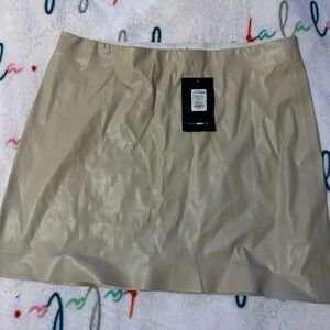 Fashion Nova Cream Mini Skirt